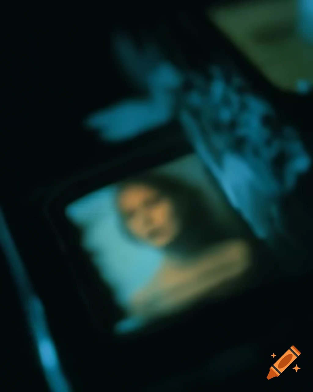 Creepy woman apparition captured in poorly lit analogue horror VHS footage