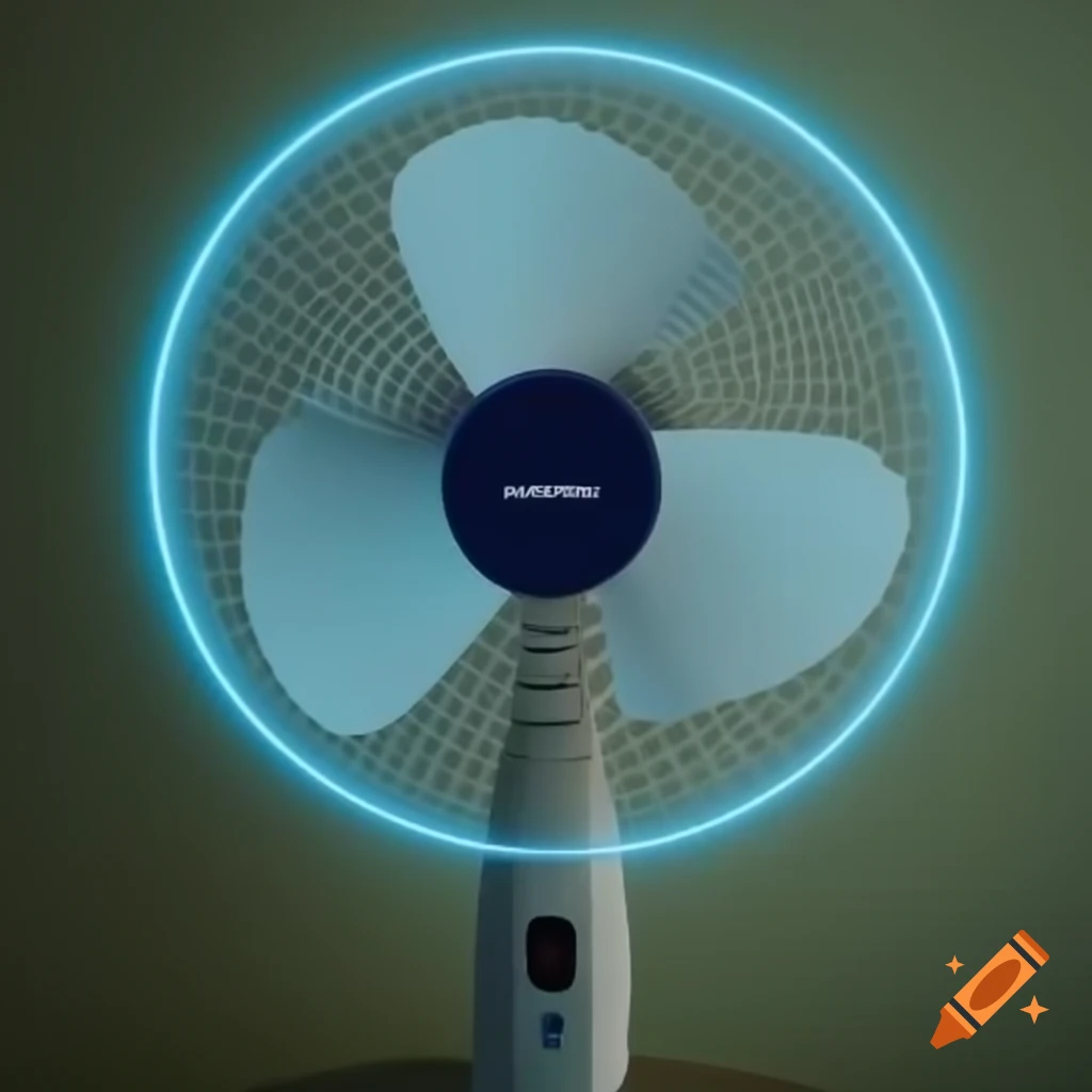 Electric fan displaying local temperature on screen