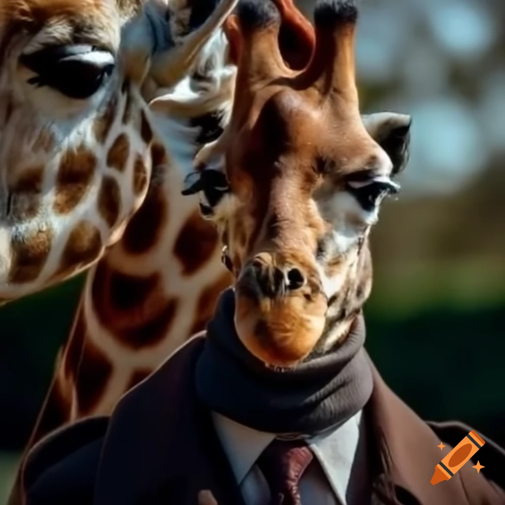 Man dressed as a giraffe, playful outfit
