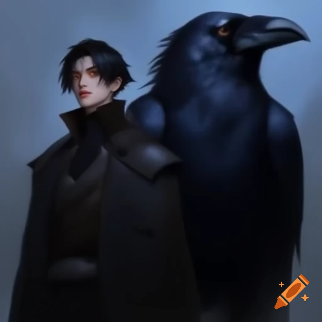 Tall man with raven-black hair and cold grey eyes