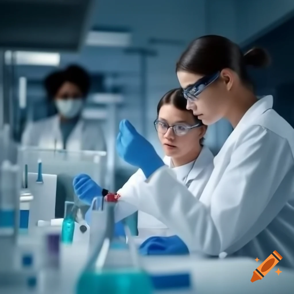 Scientists working in army laboratory