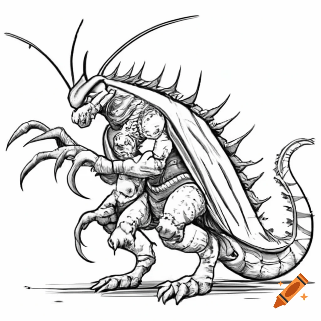 Hording bug depicted as a dragon in a creative design on craiyon