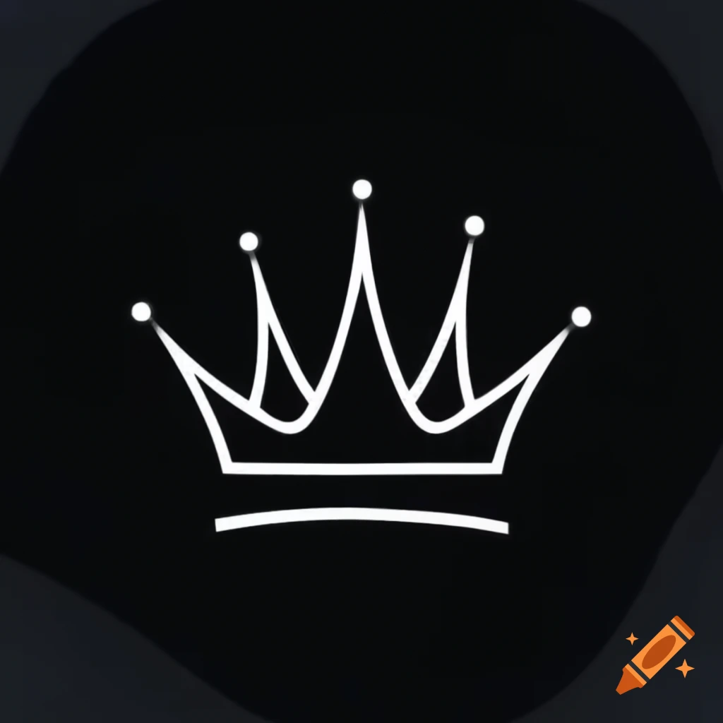 Minimalist crown design with sharp lines on dark background