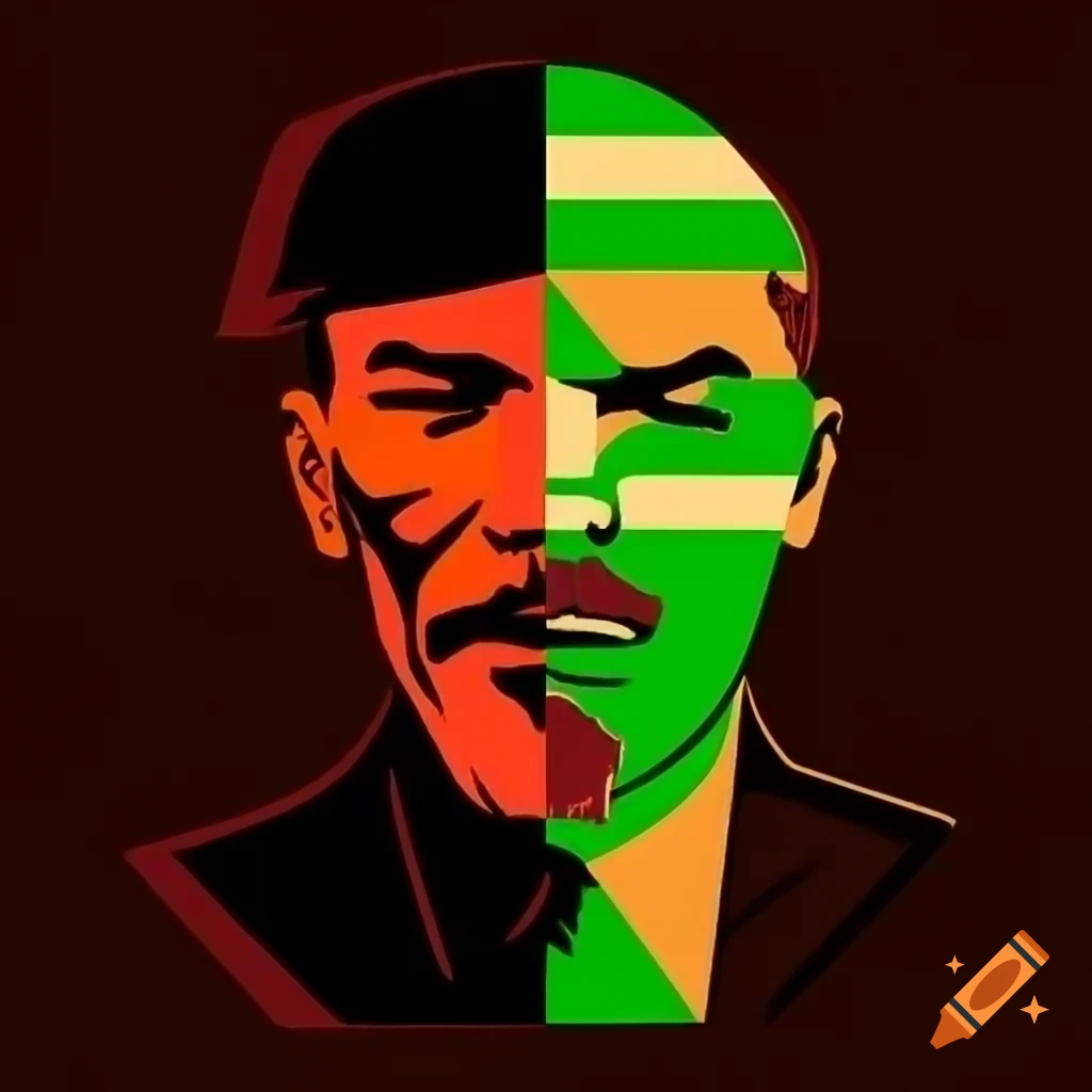Constructivist art representation of Lenin