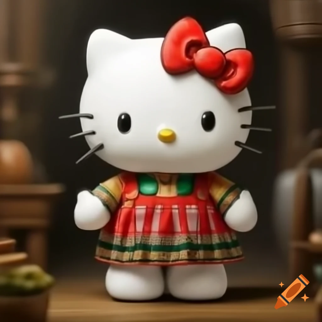 Hello Kitty in traditional Danish attire