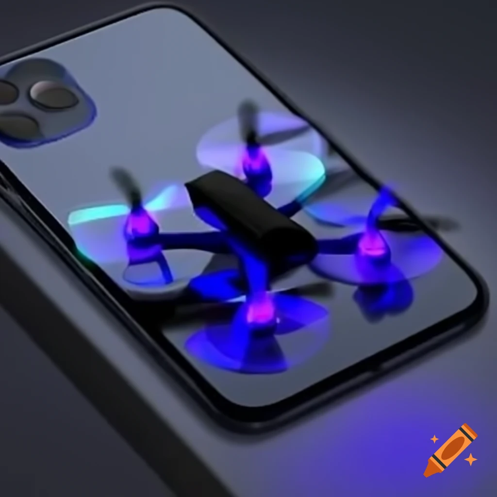 Compact quadcopter with LED panels, smartphone-sized