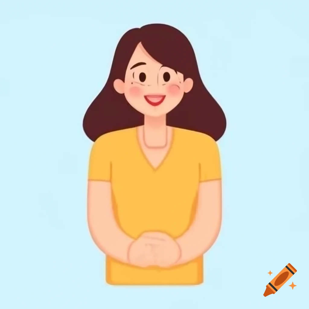 Cartoon depiction of a happy mother