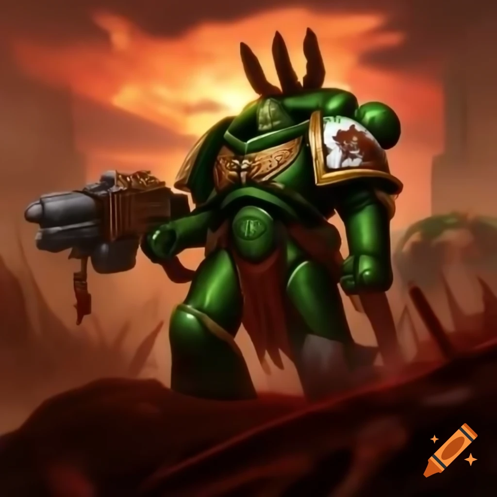 Giant asparagus in power armor navigating scorched farmland in a fictional war