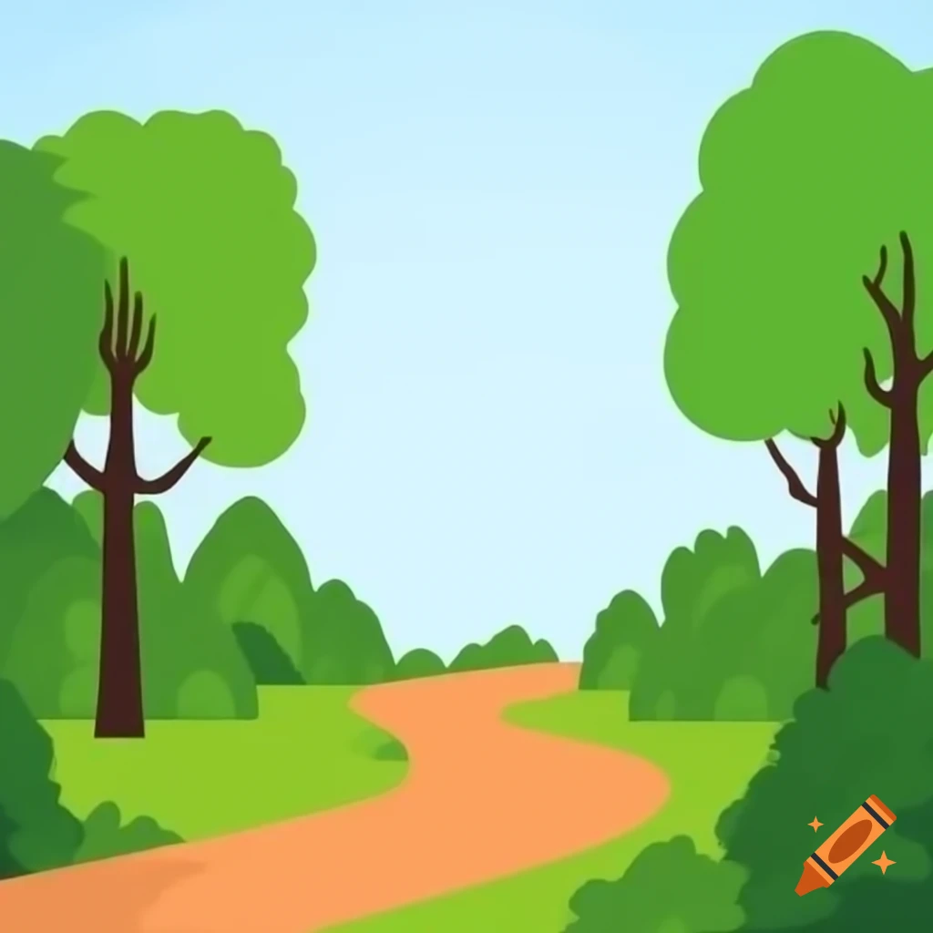 Simple Drawing Of Forest With Path On Craiyon