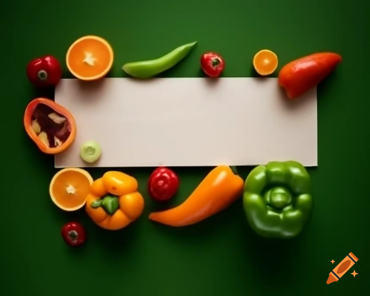 Food banner featuring bell pepper with the name 'Orange'