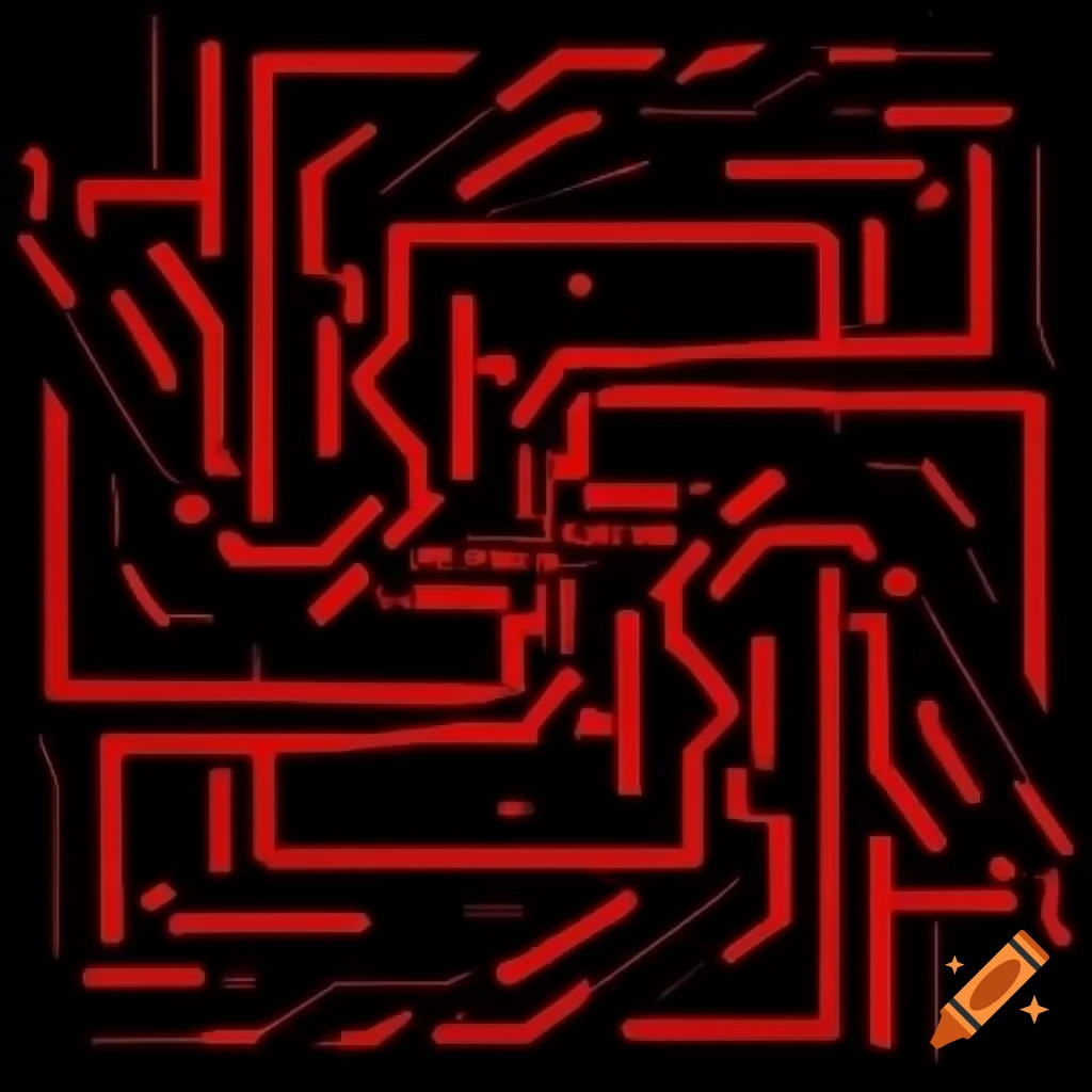 Abstract domain expansion magical realm with red and black parallel lines