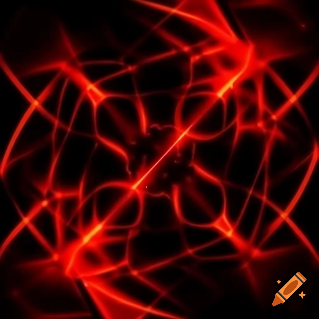 Magical realm with red and black parallel lines
