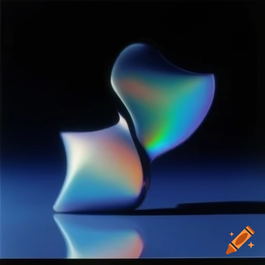 Pop surreal photography featuring iridescent glass statue from the 2000s