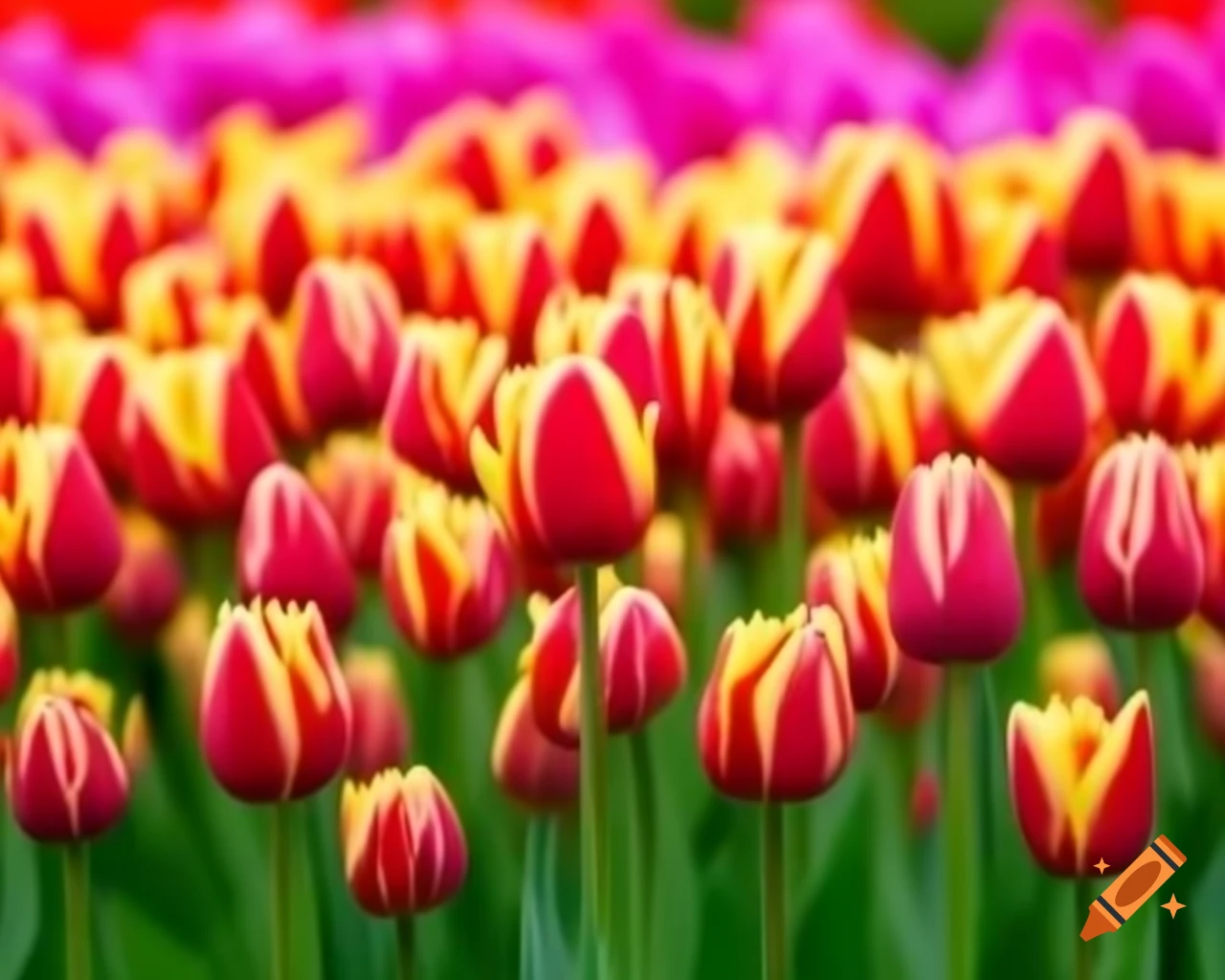 Colorful tulips blooming in a garden