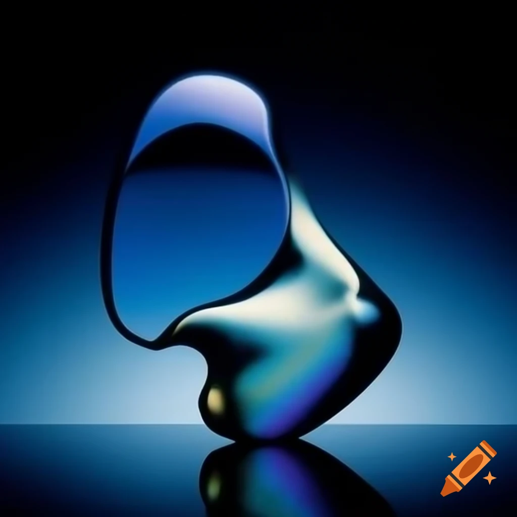 Pop surrealism photography featuring iridescent glass statue