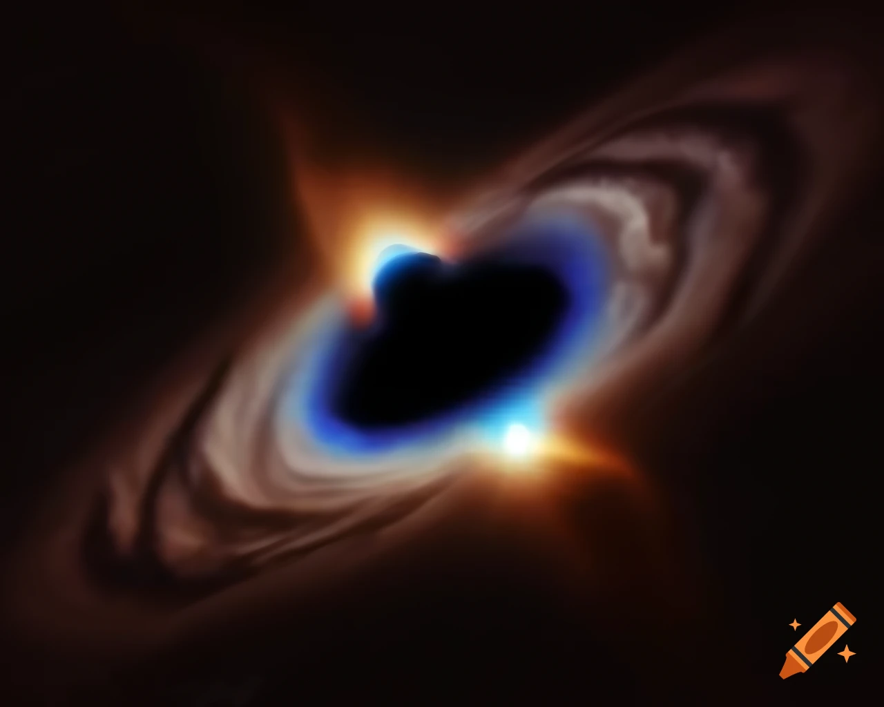 Realistic black hole in star-filled space using advanced rendering techniques