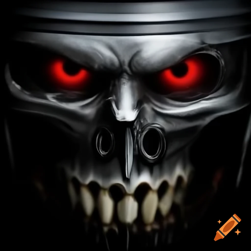 Fierce creature with red eyes and sharp teeth