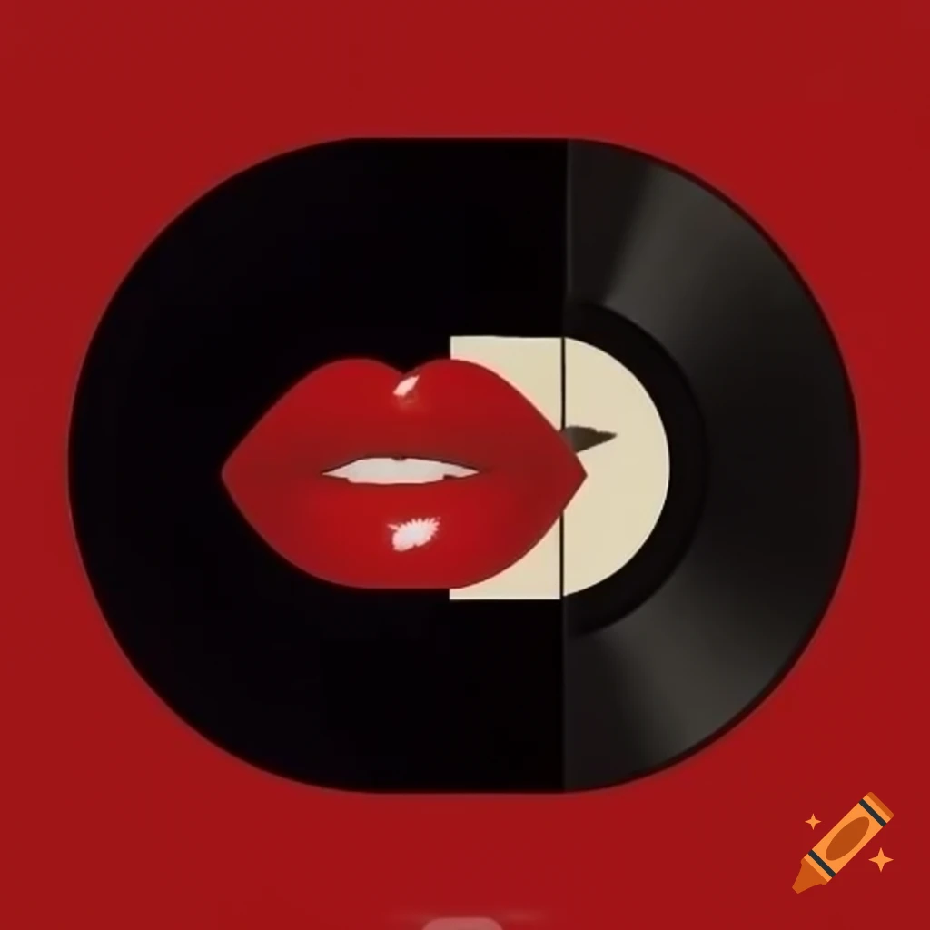 Album cover featuring 'Living Pretty' text with red kiss concept in preppy style