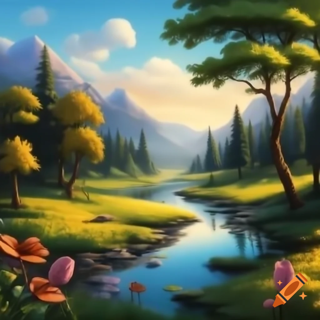 Professional oil painting depicting nature