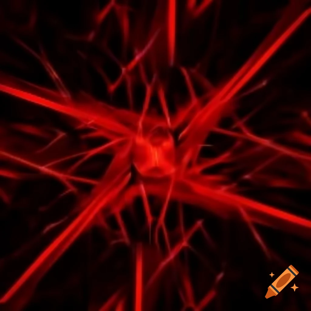 Abstract magical realm with red and black parallel lines