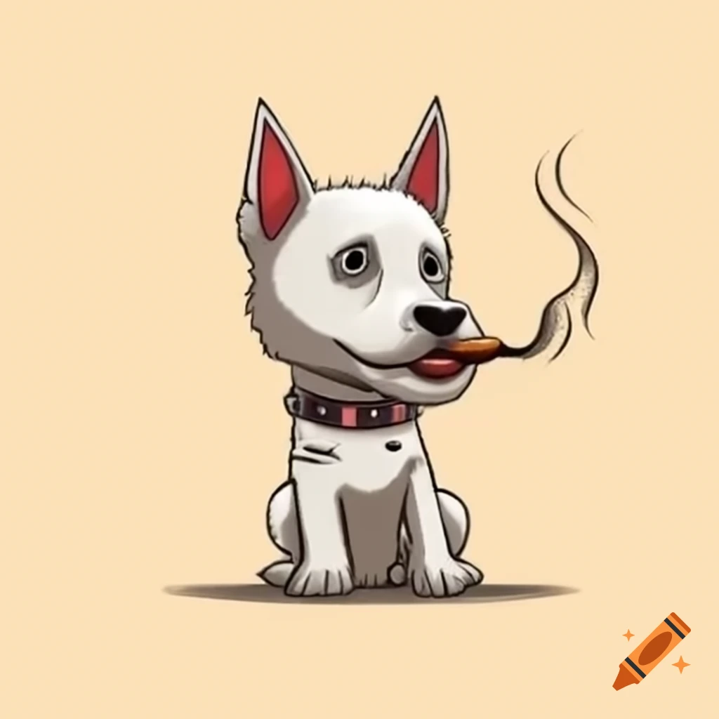 Surreal puppy with spiked collar
