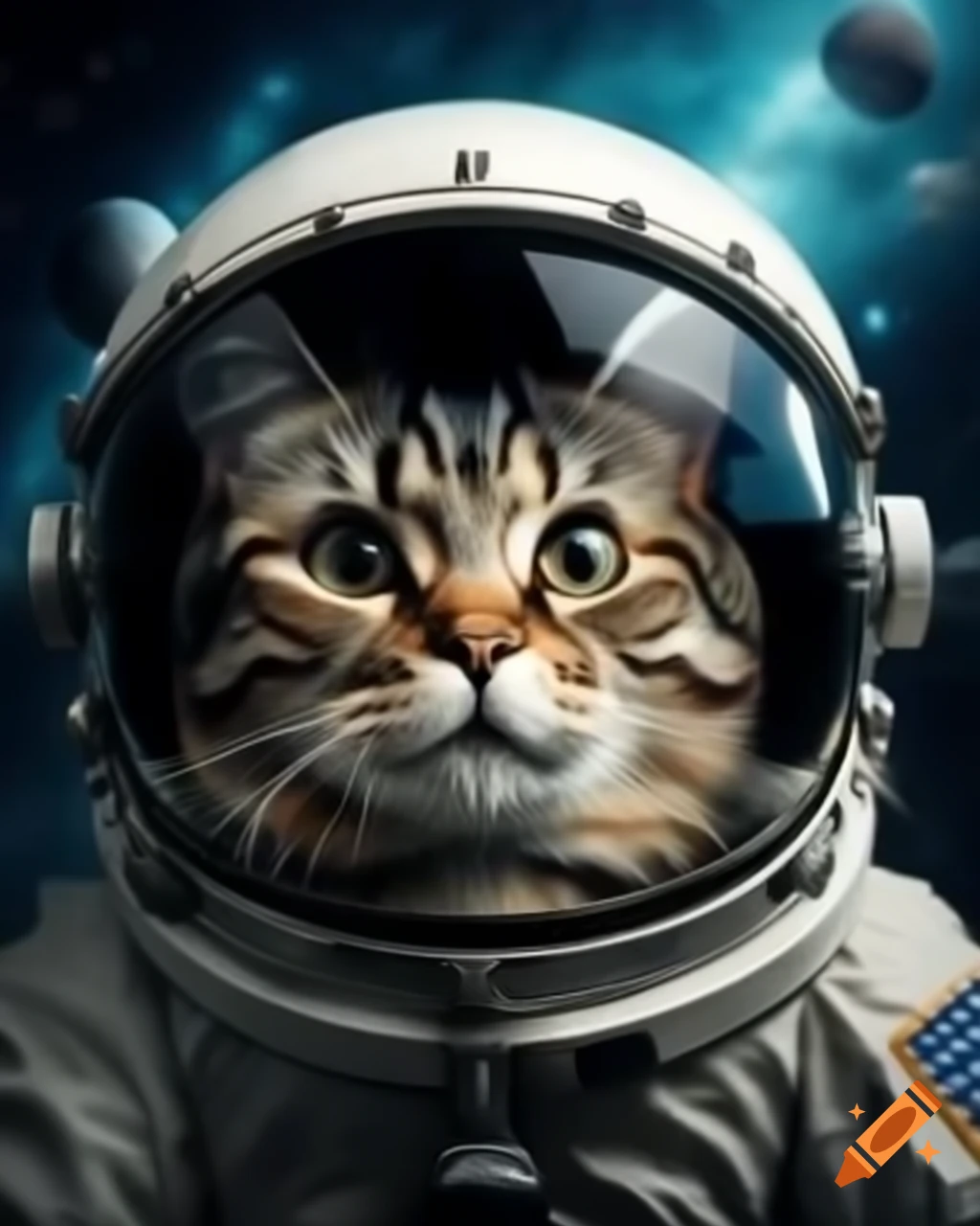 Cat in space themed poster
