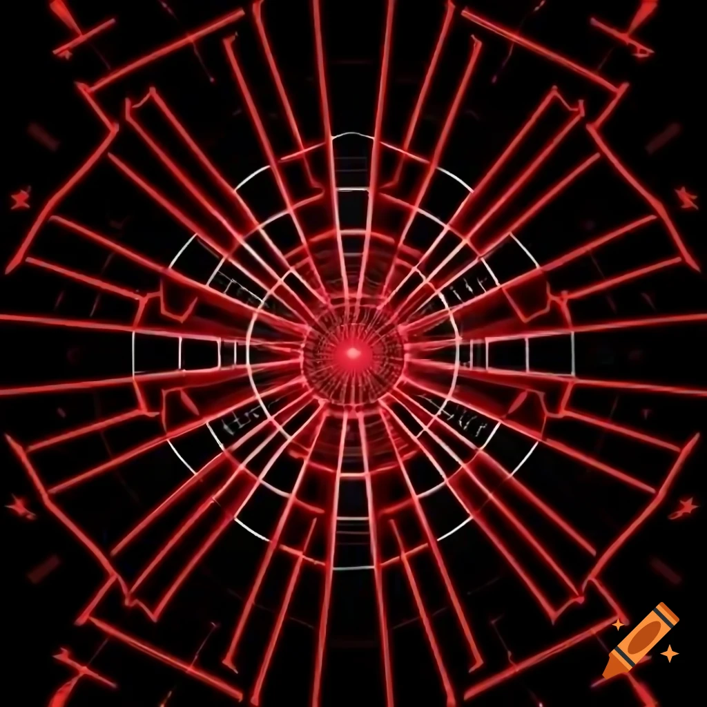Magical realm with red and black domain expansion, featuring parallel lines