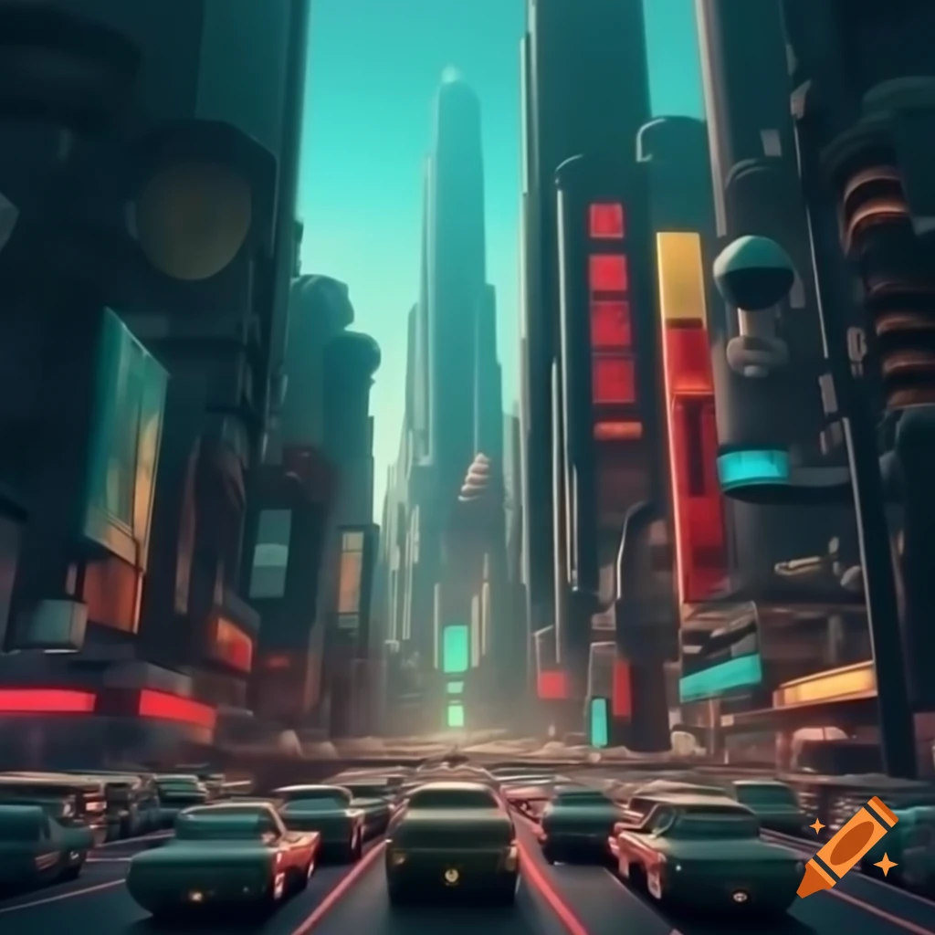 Neon lit Futuristic City With A Coca Cola Bottle On Craiyon