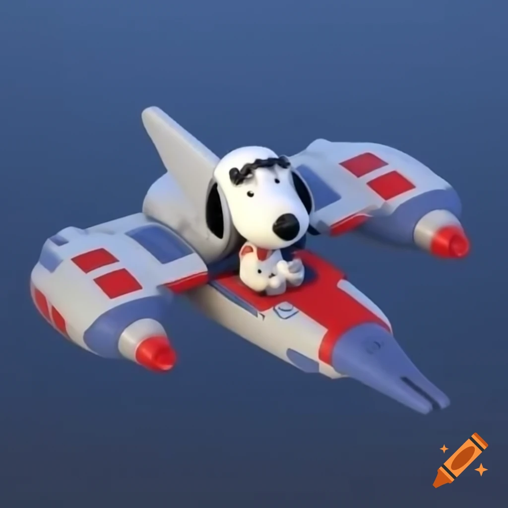 Snoopy flying X-Wing starfighter from Star Wars
