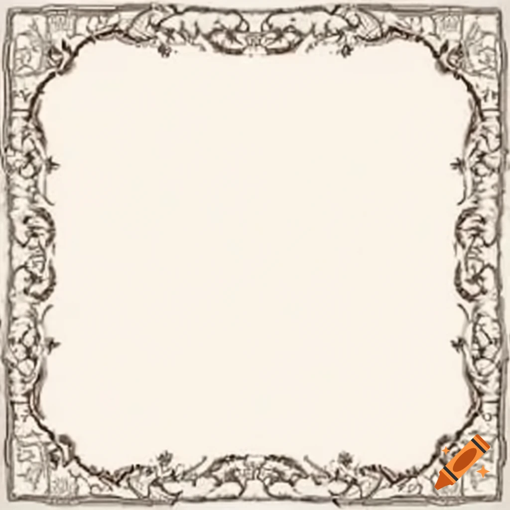 Lined paper sheet with flourish border design