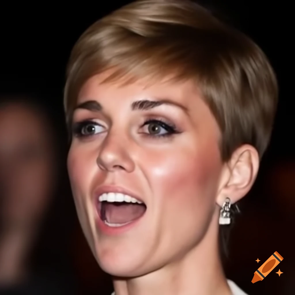 Kate Middleton showcasing a bold close-cropped pixie haircut