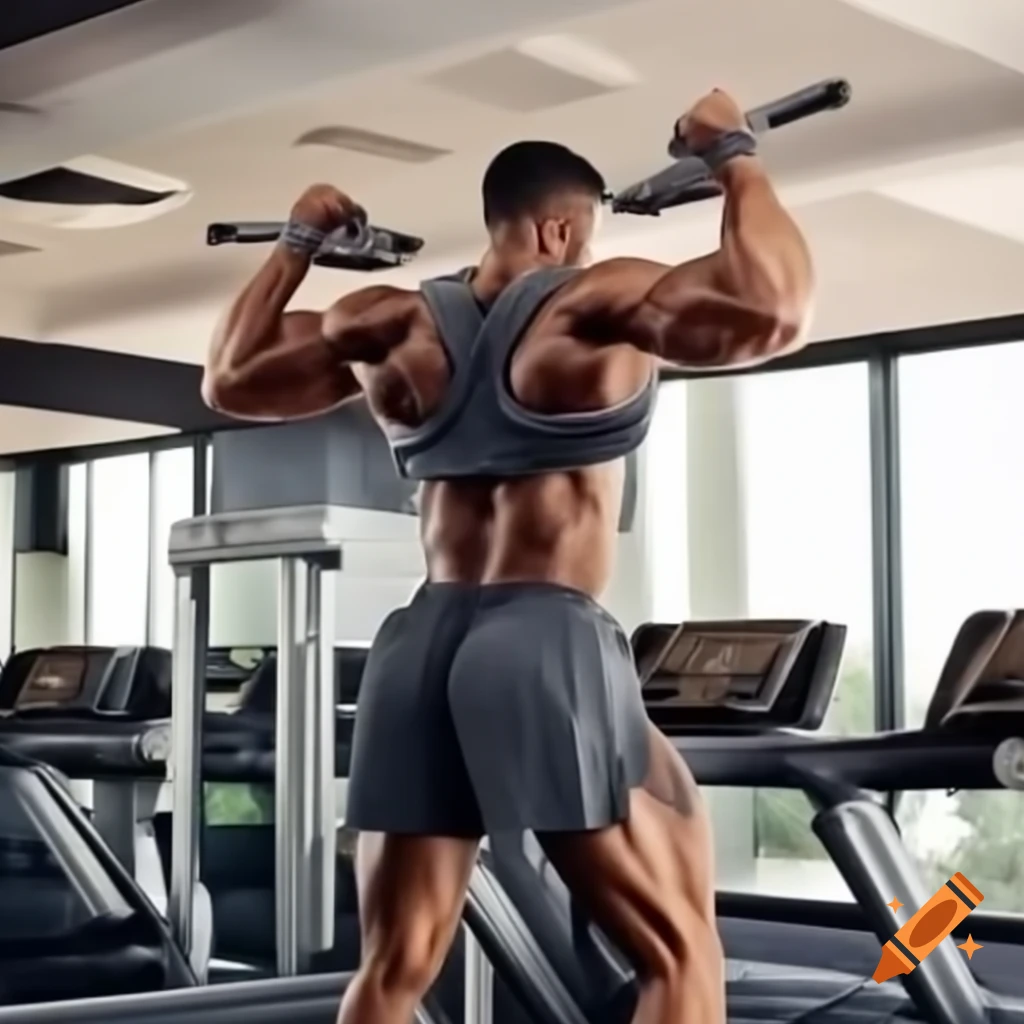 Fit young man seen from behind