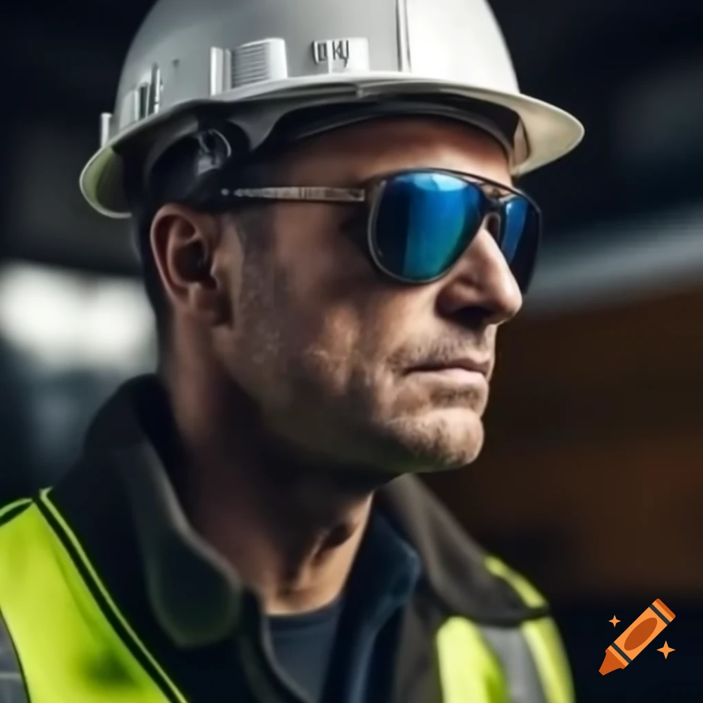 Man with safety gear including helmet, goggles, ear protection, and gloves