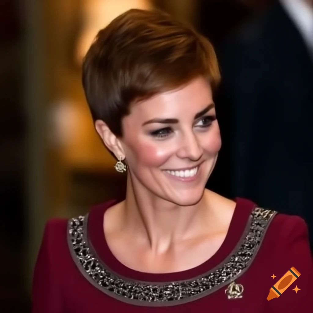 Catherine Middleton displaying her new short pixie haircut