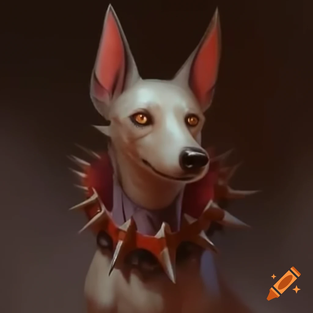 Surreal dog collar with spikes