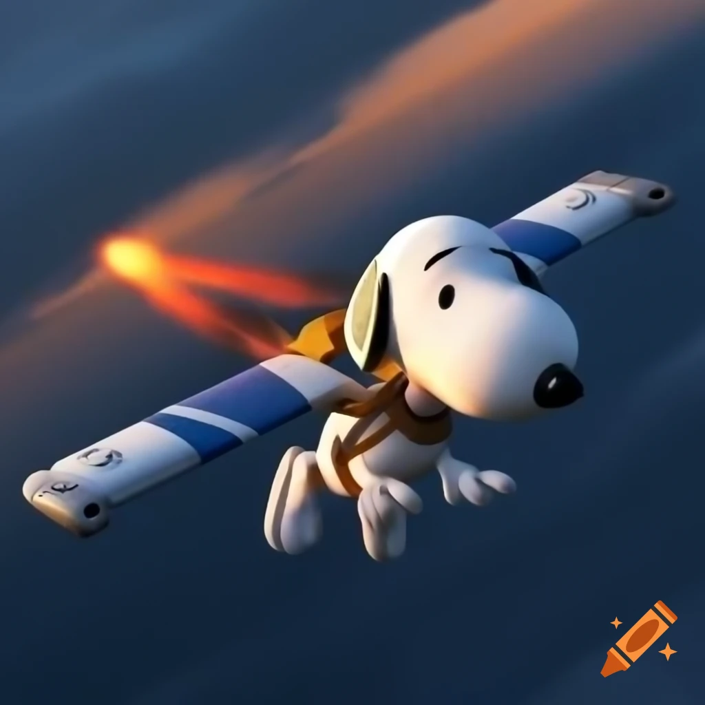 Snoopy flying X-wing from Star Wars