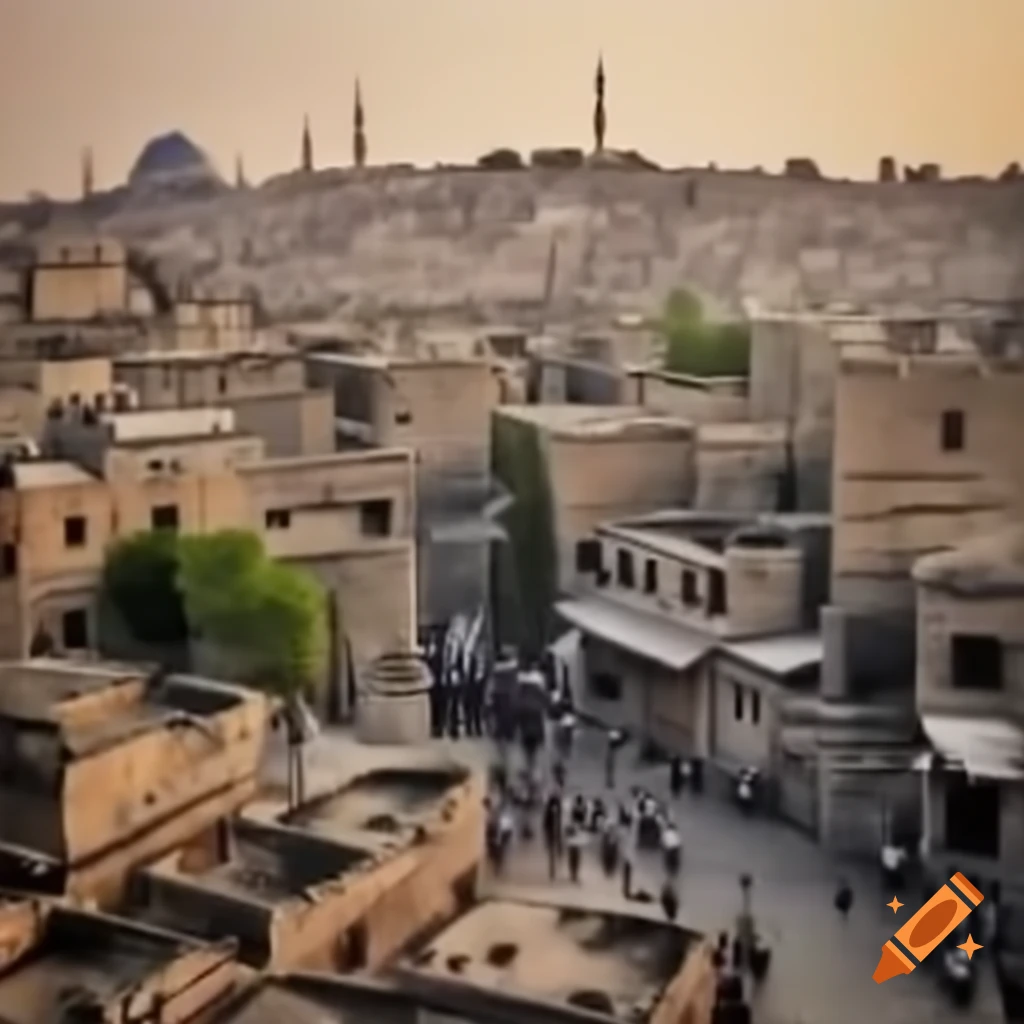 Medieval Damascus cityscape