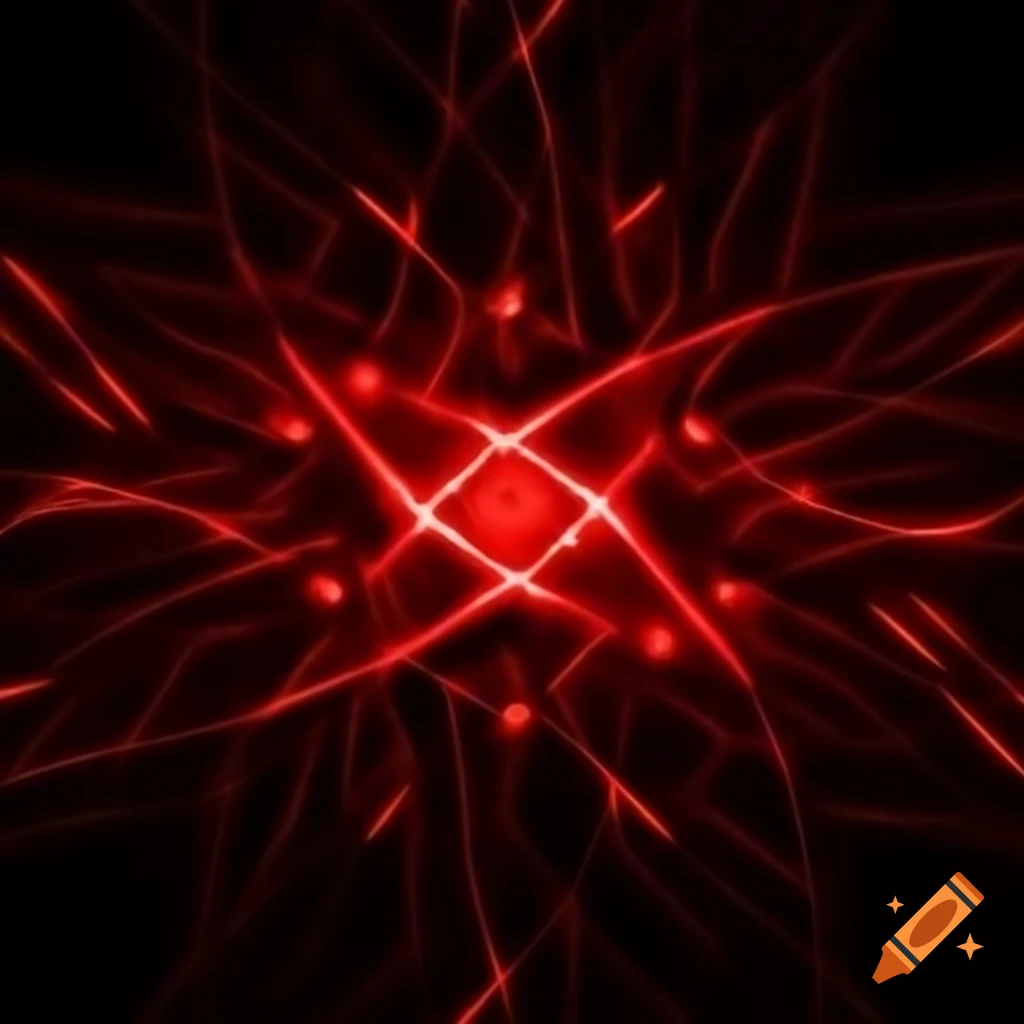 Magical realm with red and black domain expansion featuring parallel lines
