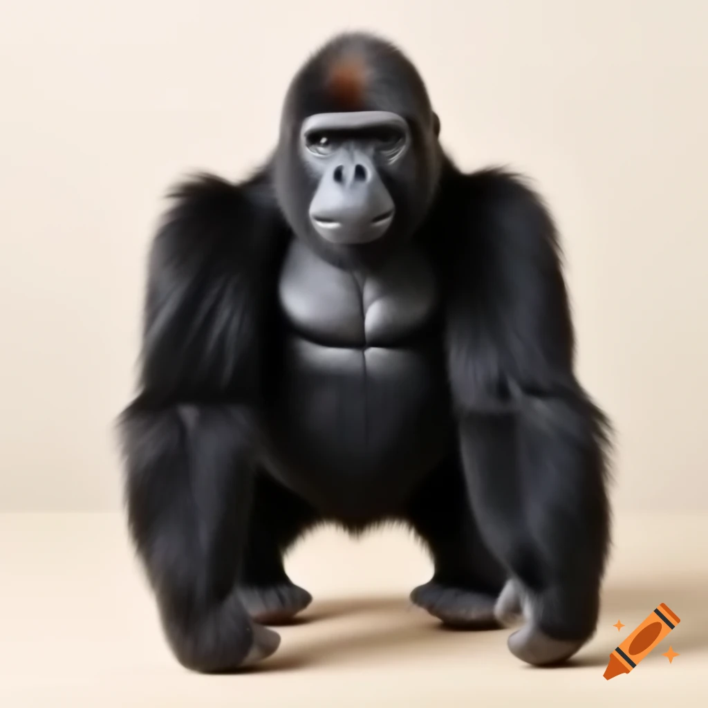 Stuffed animal gorilla standing upright
