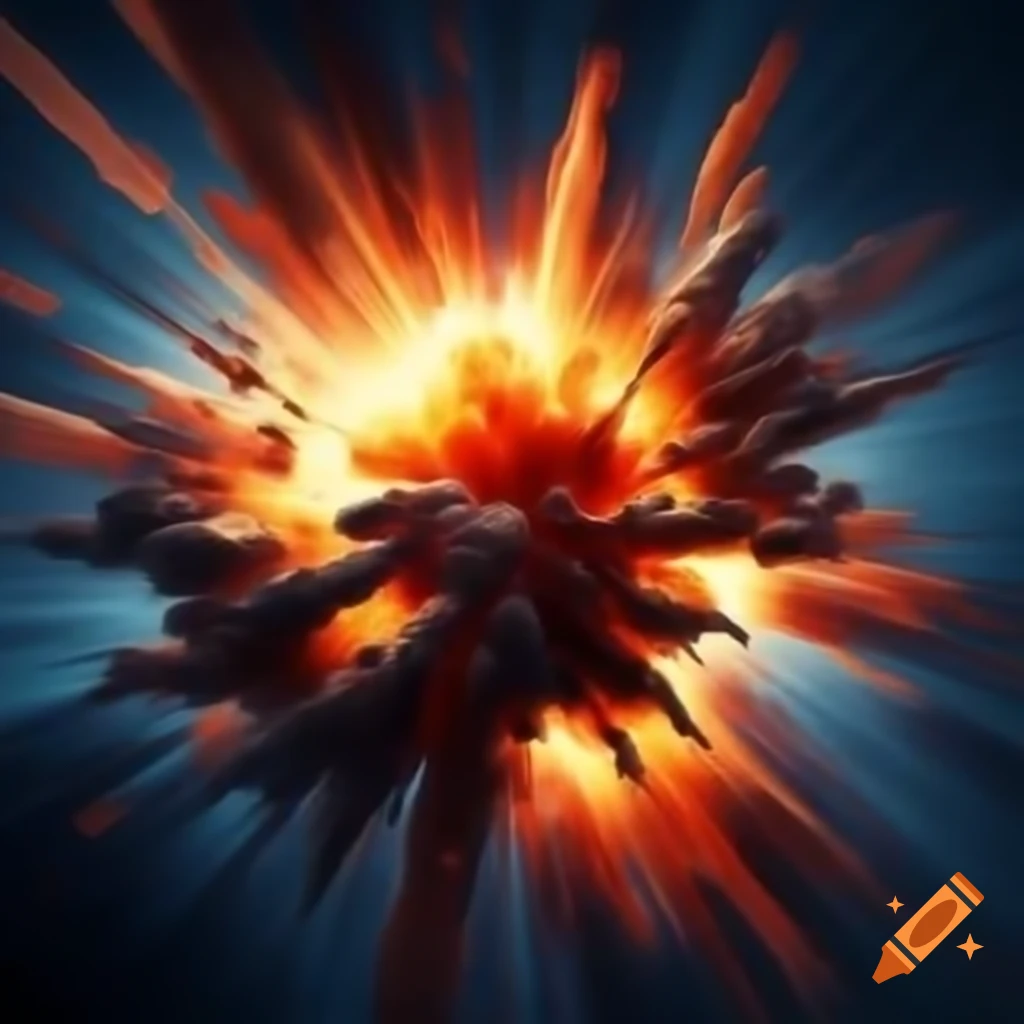 Dynamic explosion effect with vibrant colors