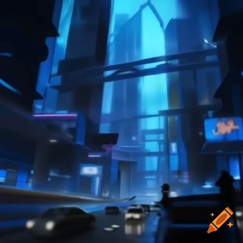 Futuristic city with soaring skyscrapers in dynamic futurism style