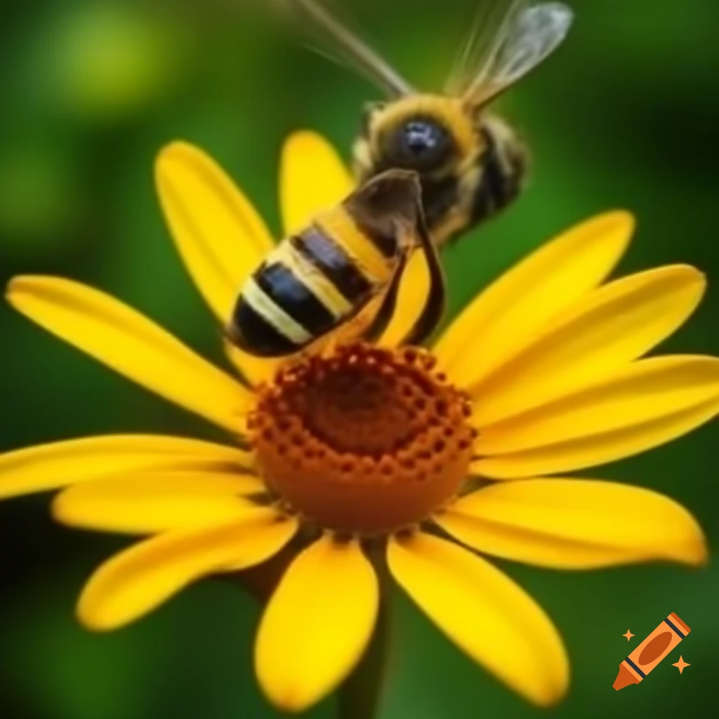 Flower with a bee
