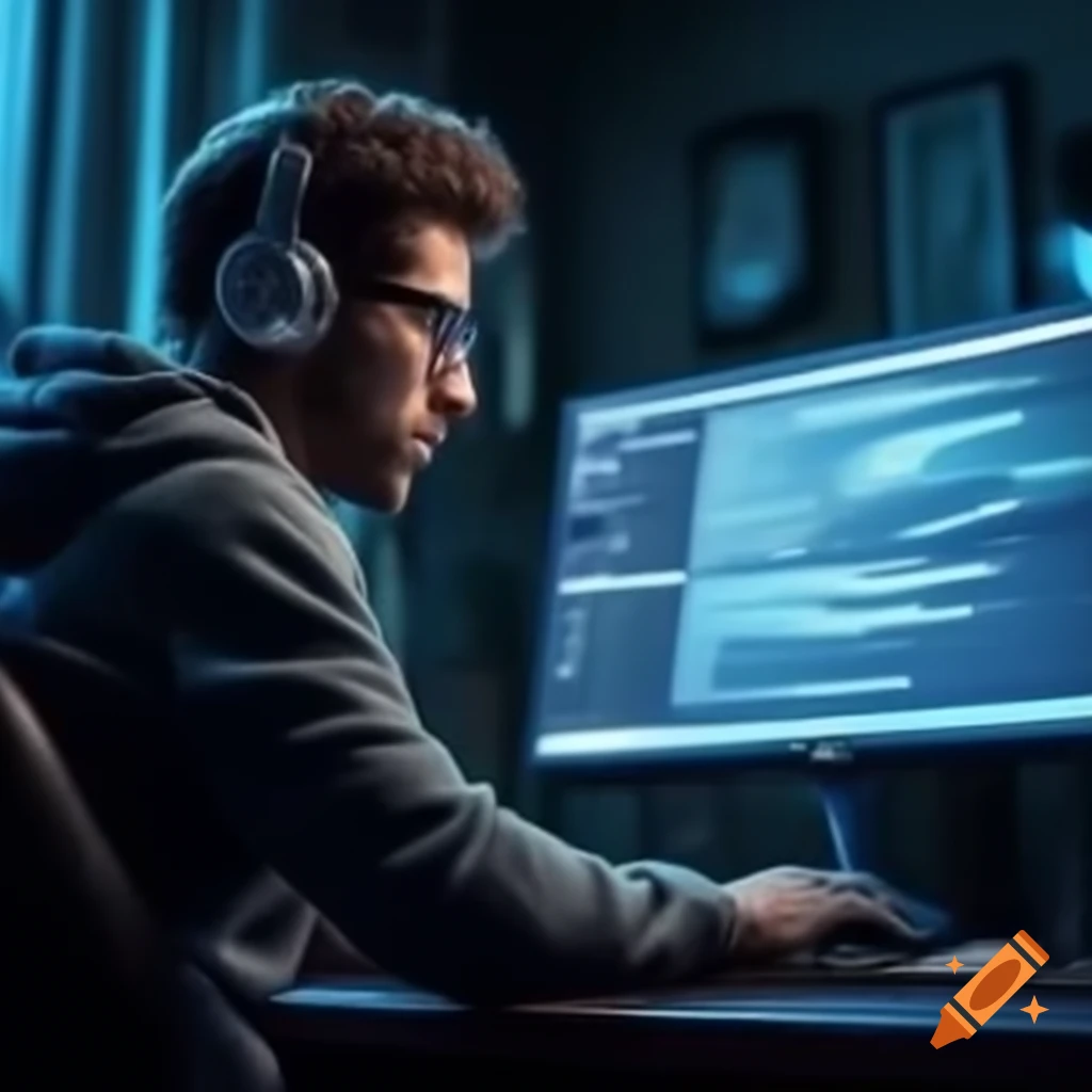 Clean shaven stock controller in 'DC' hoodie at desk with computer displaying numbers