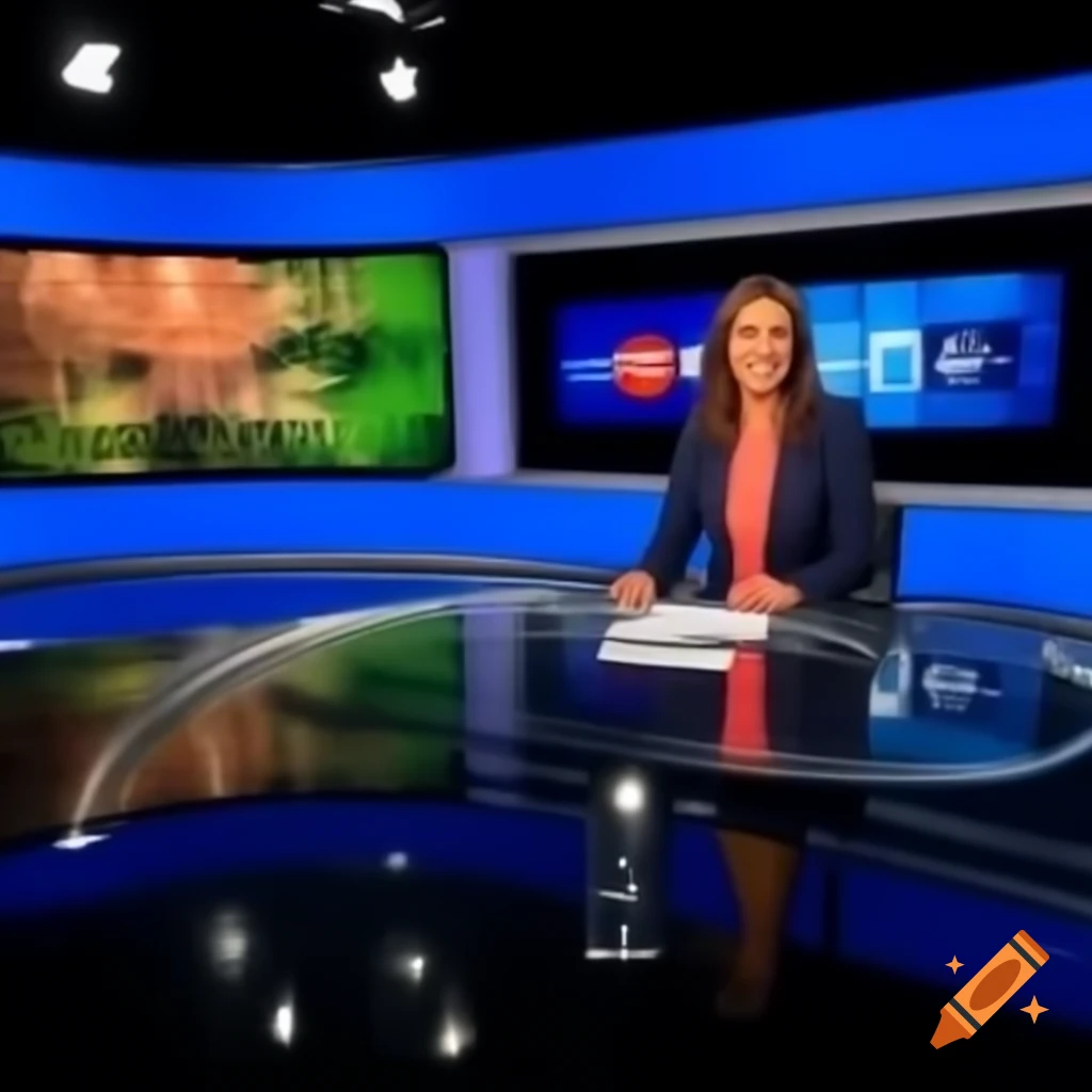 Realistic news reporting scene