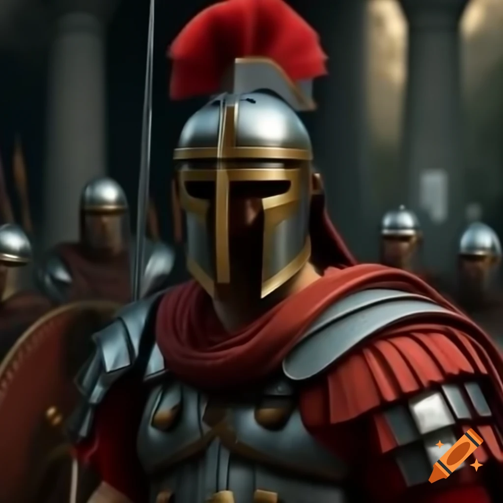 Roman knight in historical armor