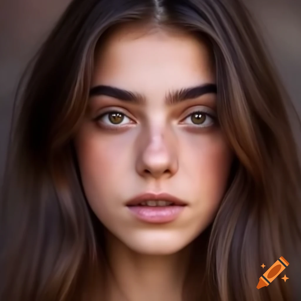 Young Greek Woman With Dark Brown Eyes And Short Brunette Hair Wearing 