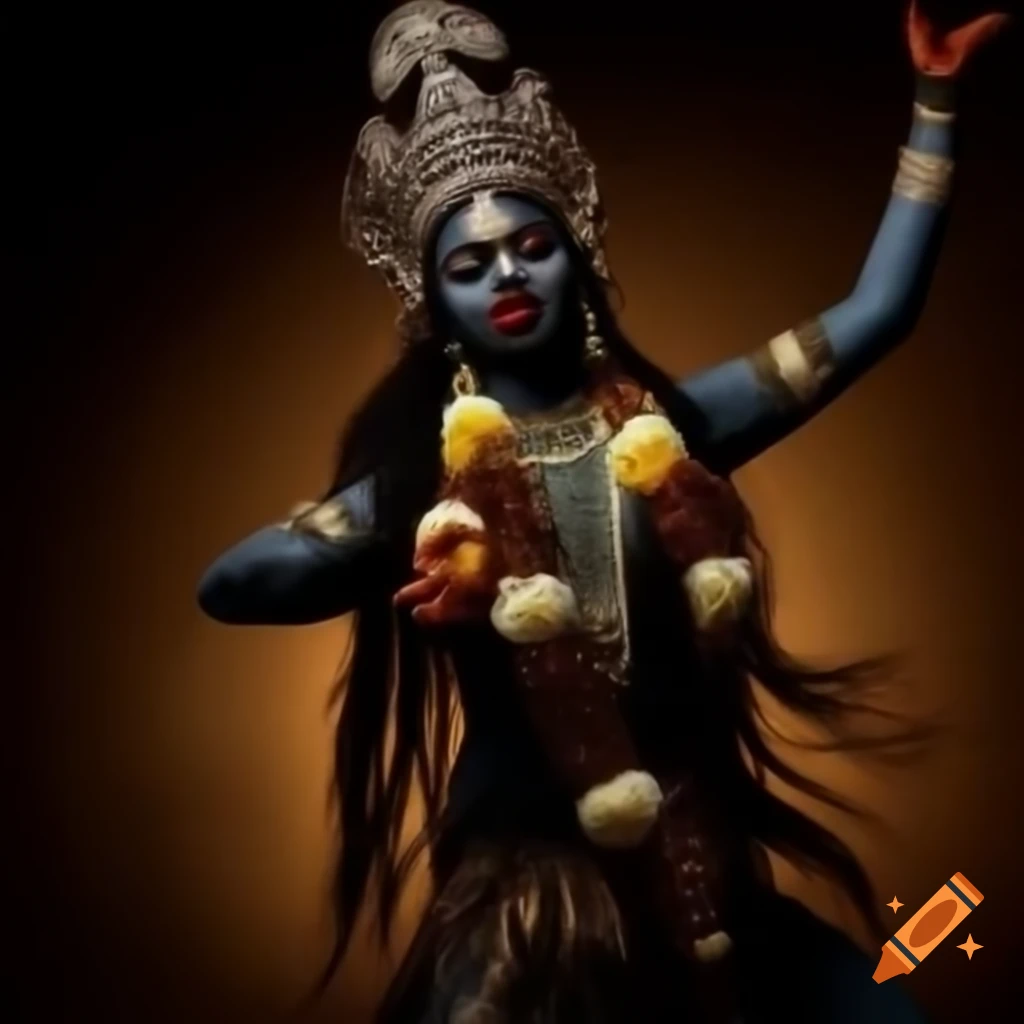 Kali dancing gracefully symbolizing creation