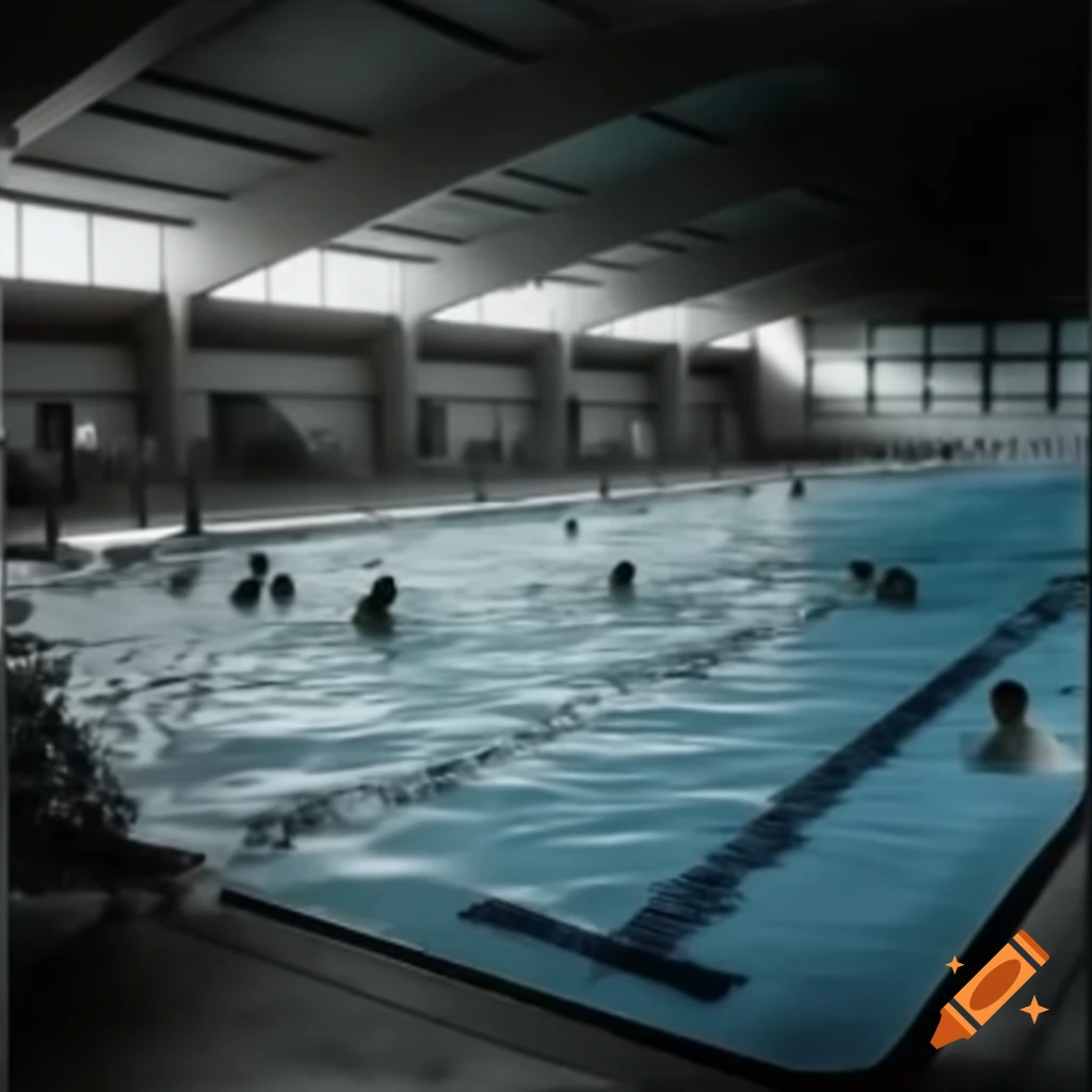 Indoor pool with heated water and people enjoying a swim
