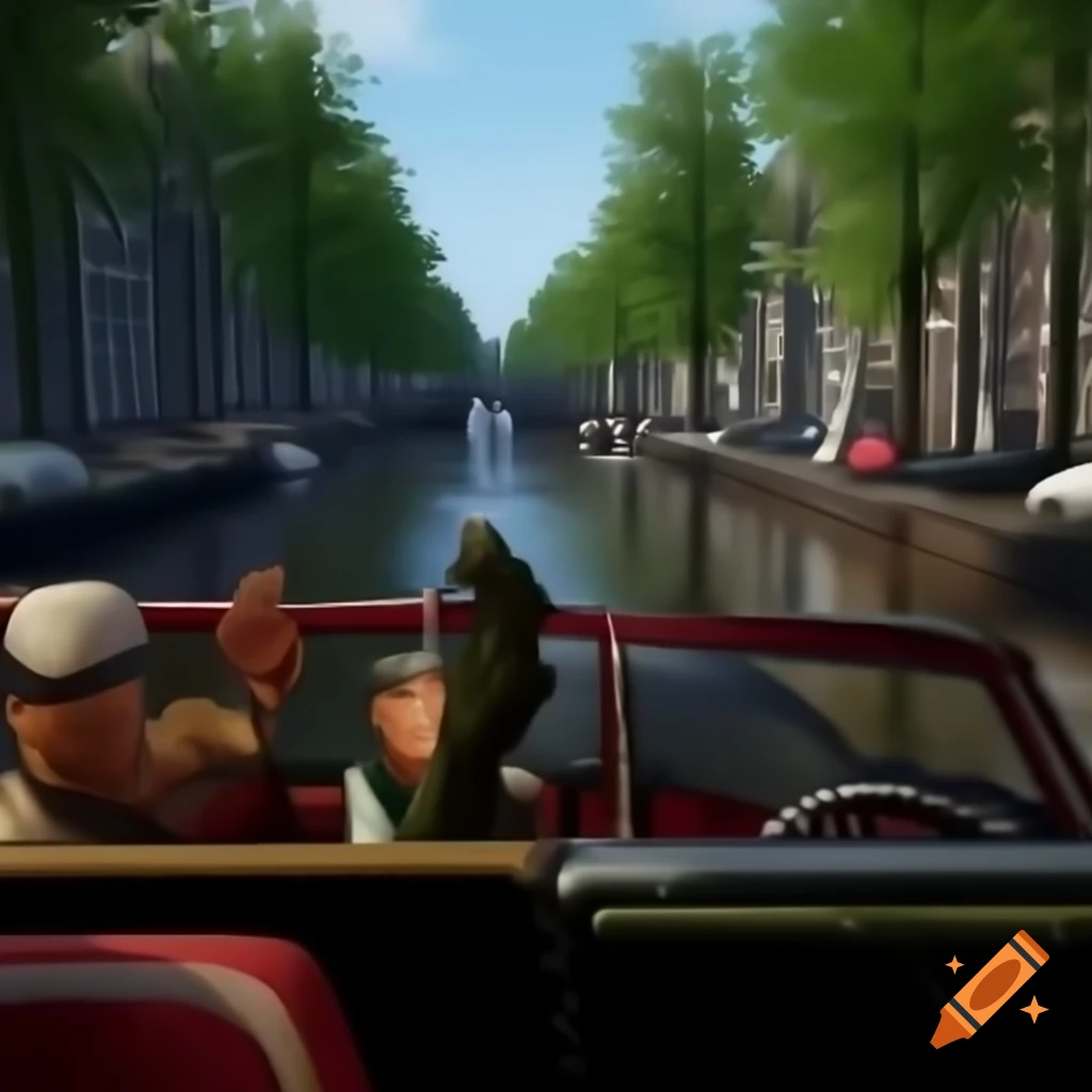 Grand Theft Auto themed movie cover set in Amsterdam with character in Dior and Hermes