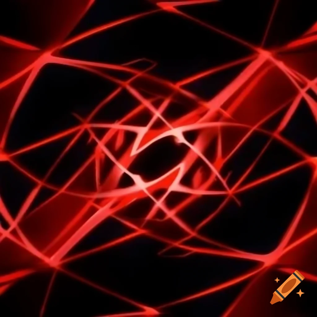 Abstract magical realm with red and black parallel lines